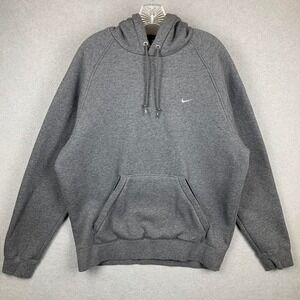 Vintage 2000's Y2K Nike Hoodie Sweatshirt Mini‎ Swoosh Grey Men's Size Large
